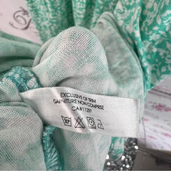 La Vie En Rose Dress flowers blue green Mint Floral Dress - Picture 9 of 12